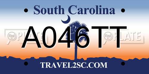 A046TT South Carolina License Plate