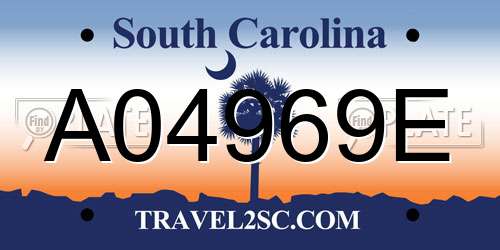A04969E South Carolina License Plate