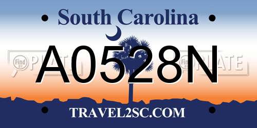 A0528N South Carolina License Plate