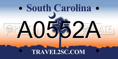 A0552A South Carolina License Plate