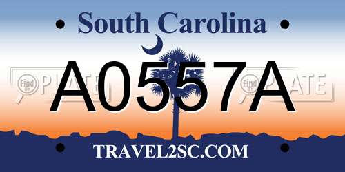 A0557A South Carolina License Plate