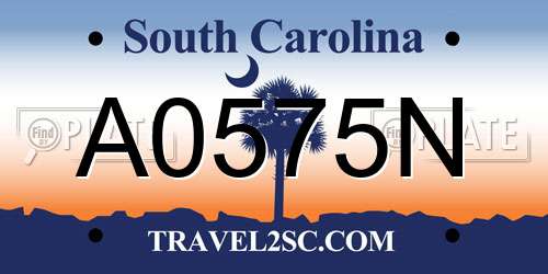 A0575N South Carolina License Plate