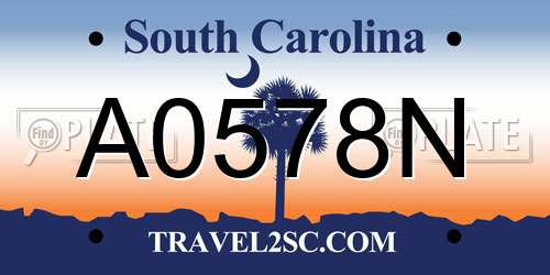 A0578N South Carolina License Plate