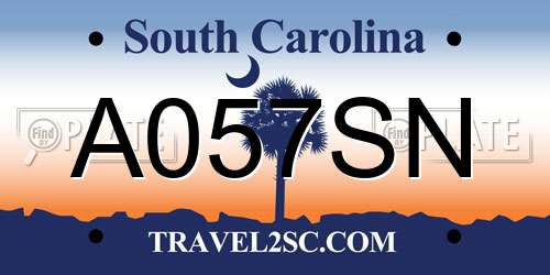 A057SN South Carolina License Plate