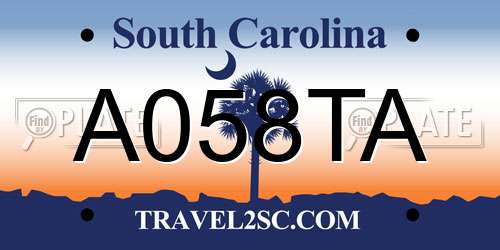 A058TA South Carolina License Plate