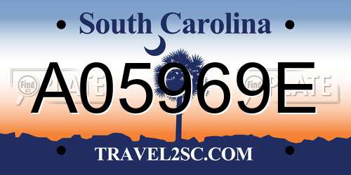 A05969E South Carolina License Plate