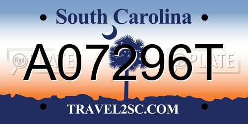 A07296T South Carolina License Plate