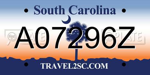A07296Z South Carolina License Plate