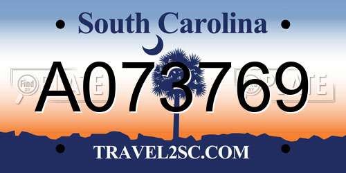 A073769 South Carolina License Plate