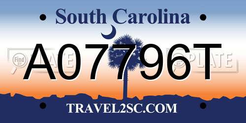 A07796T South Carolina License Plate
