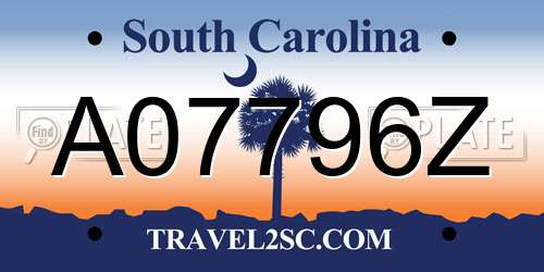 A07796Z South Carolina License Plate