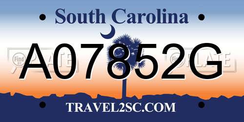 A07852G South Carolina License Plate
