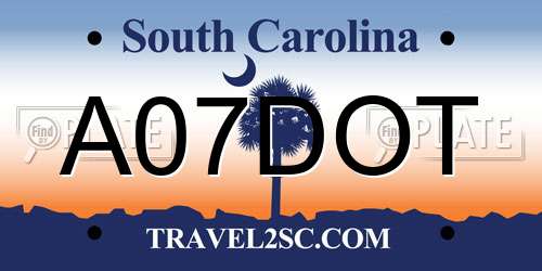 A07DOT South Carolina License Plate