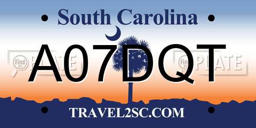 A07DQT South Carolina License Plate