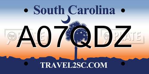A07QDZ South Carolina License Plate