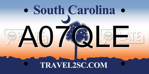 A07QLE South Carolina License Plate