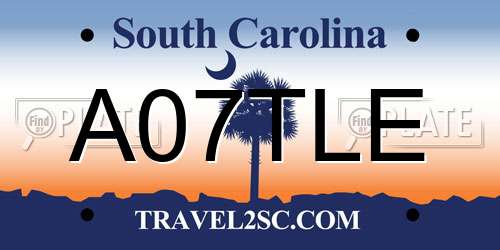 A07TLE South Carolina License Plate