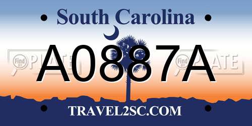 A0887A South Carolina License Plate