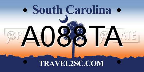 A088TA South Carolina License Plate