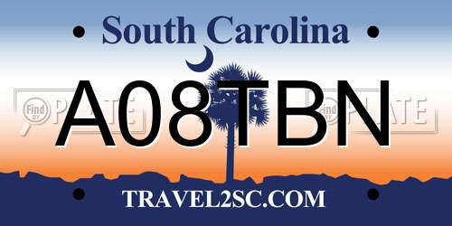 A08TBN South Carolina License Plate