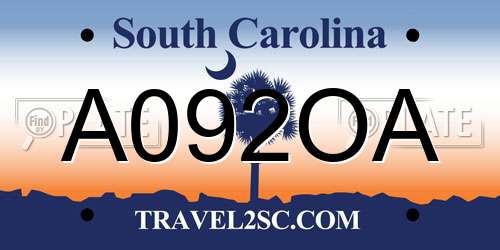 A092OA South Carolina License Plate
