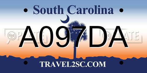 A097DA South Carolina License Plate