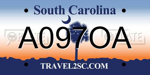 A097OA South Carolina License Plate