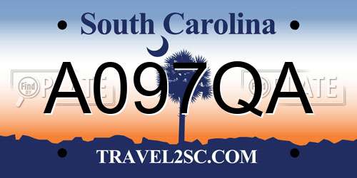 A097QA South Carolina License Plate