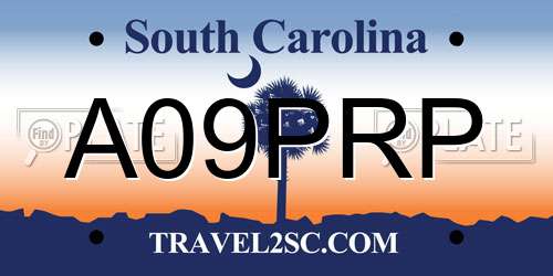 A09PRP South Carolina License Plate