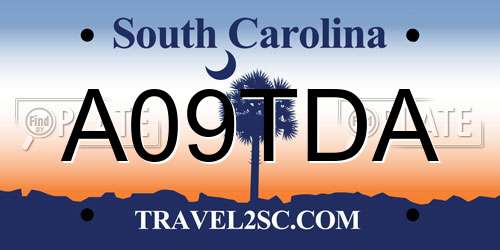 A09TDA South Carolina License Plate