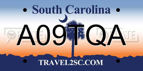 A09TQA South Carolina License Plate