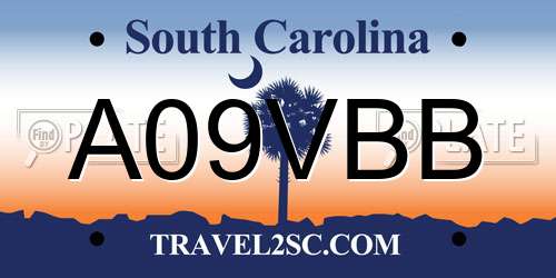 A09VBB South Carolina License Plate