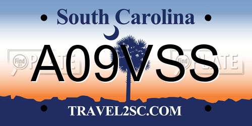 A09VSS South Carolina License Plate