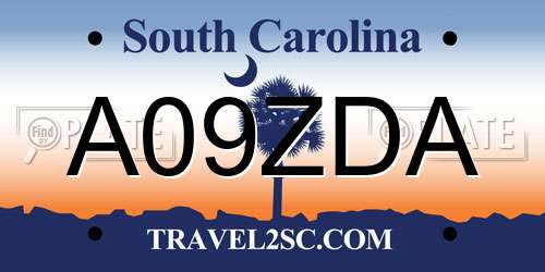 A09ZDA South Carolina License Plate