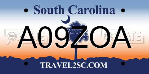 A09ZOA South Carolina License Plate