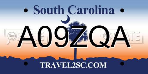 A09ZQA South Carolina License Plate