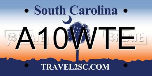 A10WTE South Carolina License Plate