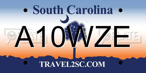 A10WZE South Carolina License Plate