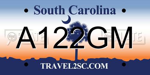 A122GM South Carolina License Plate