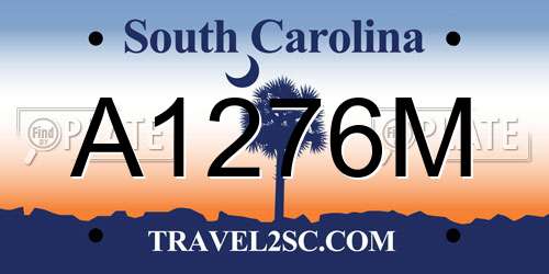 A1276M South Carolina License Plate