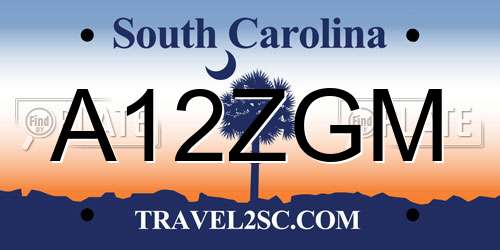 A12ZGM South Carolina License Plate