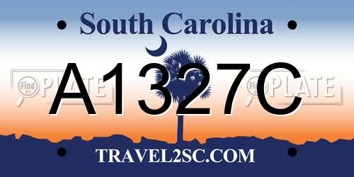 A1327C South Carolina License Plate