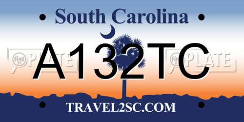 A132TC South Carolina License Plate