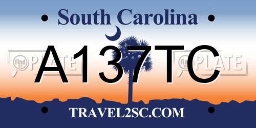 A137TC South Carolina License Plate