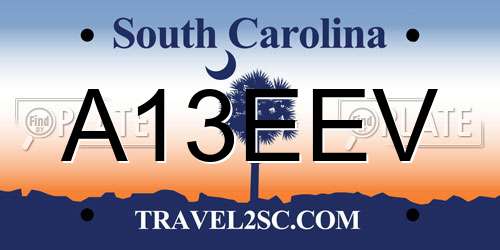 A13EEV South Carolina License Plate