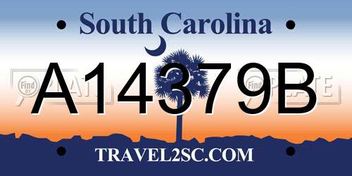 A14379B South Carolina License Plate