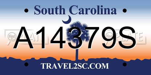 A14379S South Carolina License Plate