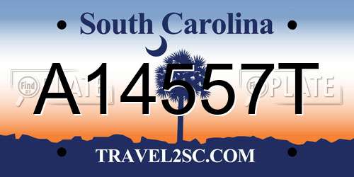 A14557T South Carolina License Plate