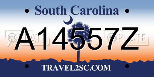 A14557Z South Carolina License Plate