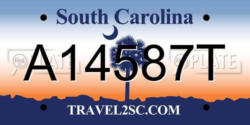 A14587T South Carolina License Plate